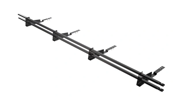 Снегозадержатель для композитной черепицы Borge L=3000 мм, 4 опоры, 2 трубы, овал 25х45 мм, RAL 9005 matt