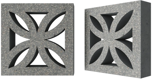 Декоративный бриз-блок Mesterra Cobogo, 250х250 мм 50 мм, 0201, серый LUX