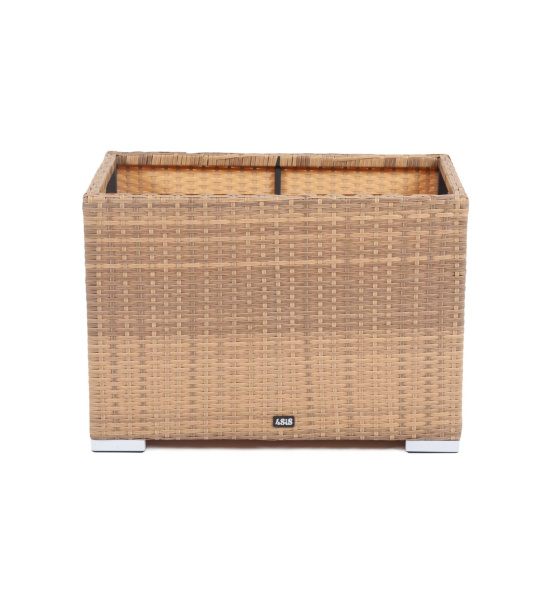 Кашпо для цветов Лунго, плетеное из искусственного ротанга, большое цвет: соломенный