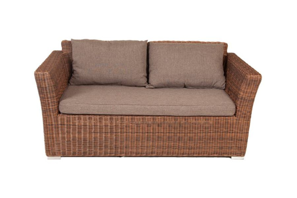 Диван 2-местный из искусственного ротанга, Капучино коричневый