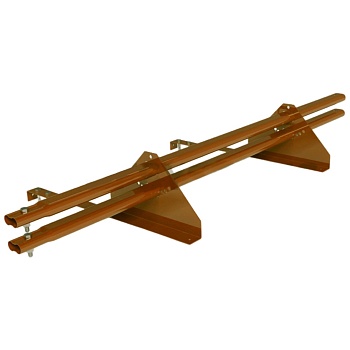 Снегозадержатель для натуральной черепицы Roofsystems Prestige натур, 2 опоры, 2 трубы, овал 45х25, L=1500 мм, RAL 8004