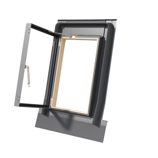 Люк для холодной кровли Rooflite+ 65x65 см FE K300 люк с окладом и ограничителем, Дерево, однокамерный стеклопакет