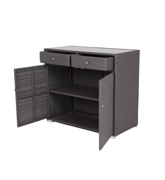 Тумба плетеная из искусственного ротанга, Мальта цвет: графит