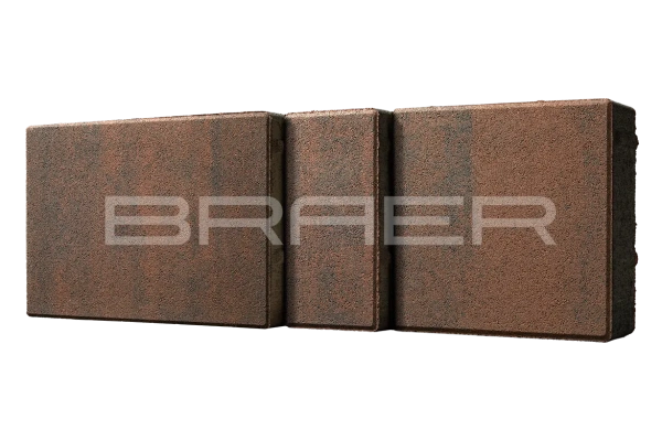 Тротуарная плитка Braer Старый город Ландхаус 80 мм 80х160, 160х160, 240х160 мм, прямоугольная, цвет: Color Mix Закат