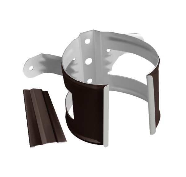 Хомут трубы металлический на дерево Grand Line Ø 87 мм, цвет: шоколад