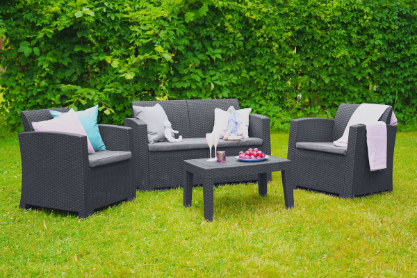 Столик журнальный B:Rattan Arizona, из искусственного ротанга цвет: антрацит