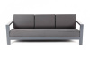 Диван 3-местный, Гранада, алюминиевый каркас темно-серый шагрень, ткань темно-серая