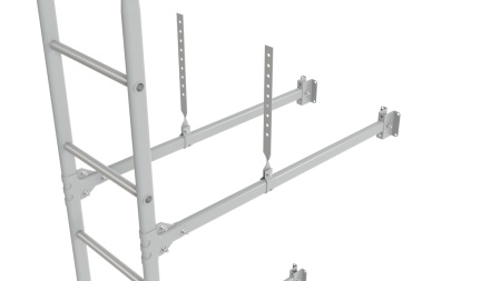 Фасадная лестница Borge, верхняя секция, L=1800 мм RAL 9006