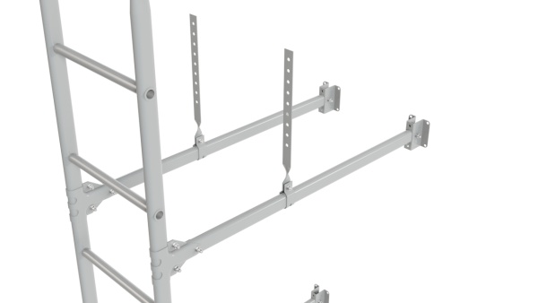 Фасадная лестница Borge, верхняя секция, L=1800 мм RAL 9006