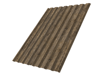 Профилированный лист GL C20 A, 0.45 мм, Print Elite, Nordic Wood TwinColor