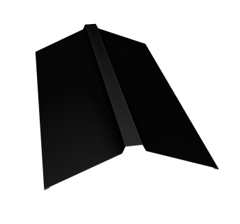 GL Планка конька прямоугольного, 150х30х150 мм 0.45 мм, Drap, RAL 9005, L=3000 мм