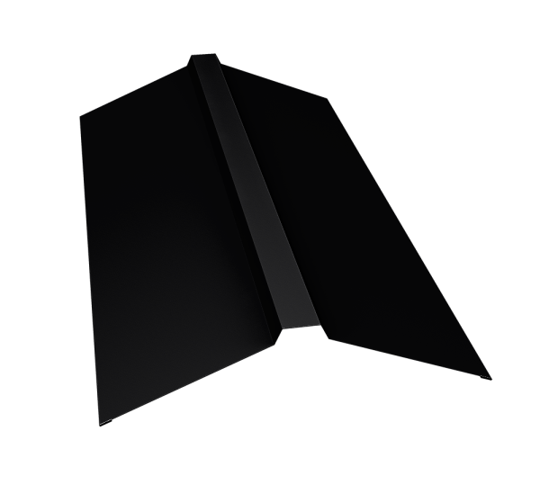 GL Планка конька прямоугольного, 150х30х150 мм 0.45 мм, Drap, RAL 9005, L= 2000 мм