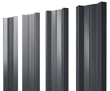 GL Штакетник М-образный А с прямым резом 0.45 мм, Drap, RAL 7024