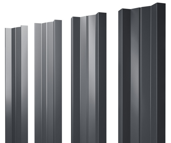 GL Штакетник М-образный А с прямым резом 0.45 мм, Drap, RAL 7024