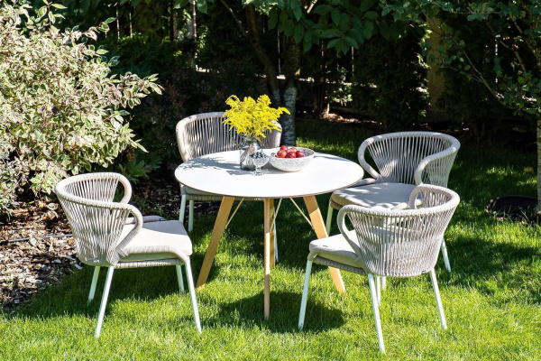 Стол интерьерный из HPL круглый Ø 90 см, Франческо, цвет: молочный