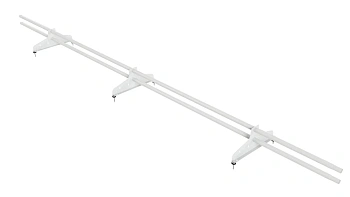 Снегозадержатель универсальный NewLine L=3000 мм, 3 опоры, 2 трубы, круг Ø25 мм, RAL 9003