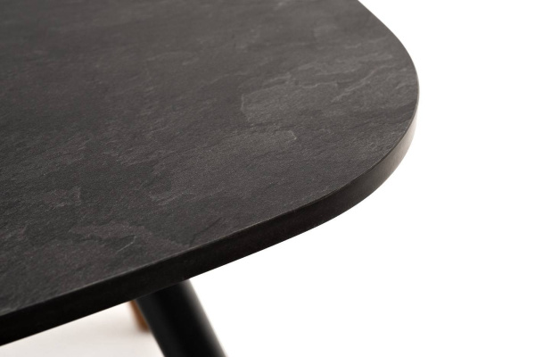 Столик журнальный из HPL, Верона, 70х50 см, H40см, каркас черный муар, цвет столешницы серый гранит