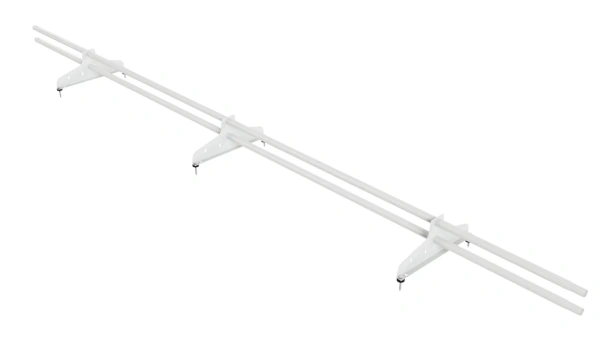 Снегозадержатель универсальный NewLine L=3000 мм, 3 опоры, 2 трубы, круг Ø25 мм, RAL 9003