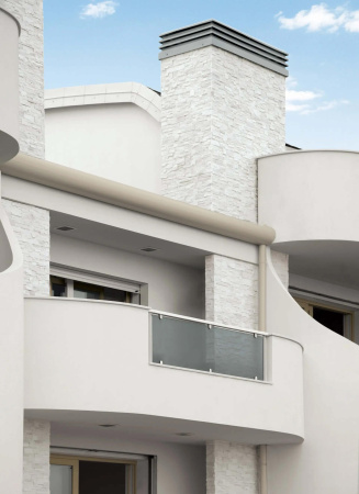 Кварцит, 3D панель из камня, 350х180 мм, Modern White Quartz