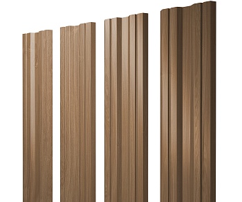 GL Штакетник Twin с прямым резом 0.45 мм, Print Elite, Honey Wood TwinColor