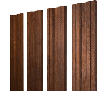 GL Штакетник Twin с прямым резом 0.45 мм, Print Premium, Golden Wood Fresh TwinColor