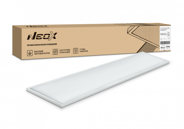Светодиодная панель LED Neox, модульный потолок, 1195x180, prisma, 4000 К, с драйвером, 36Вт корпус: белый