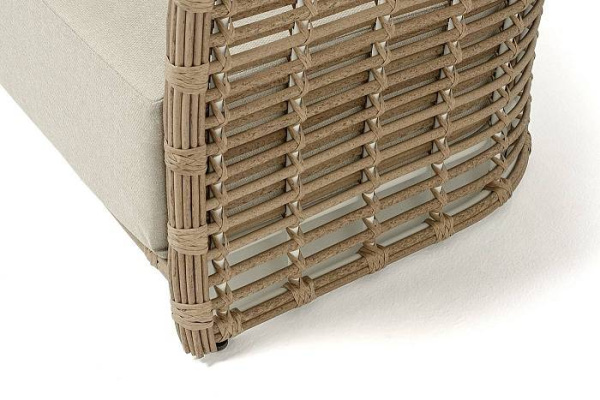 Диван 3-местный из искусственного ротанга, Валенсия цвет: соломенный