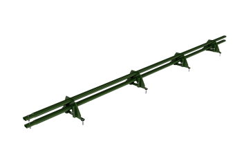 Снегозадержатель для фальцевой кровли Roofsystems Prestige Фальц-америка, 4 опоры, 2 трубы, овал 45х25, L=3000 мм, RAL 6020