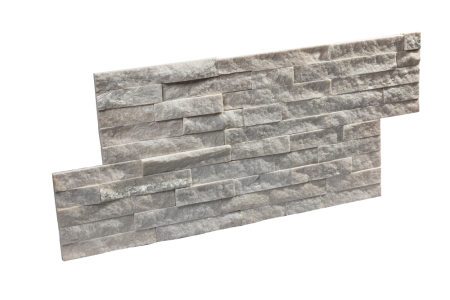 Кварцит, 3D панель из камня, 600х150 мм, Classic White Quartz, 8 шт/уп