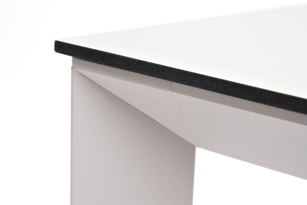 Стол обеденный из HPL 90х90 см, Венето, цвет: молочный, каркас белый