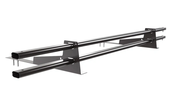 Снегозадержатель для гибкой черепицы Borge L=1500 мм, 2 опоры, 2 трубы, овал 25х45 RAL 8019