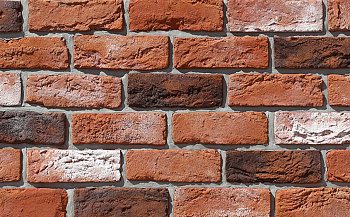 Декоративный камень White Hills Бремен Брик под Кирпич, цвет: 308-60 / красный