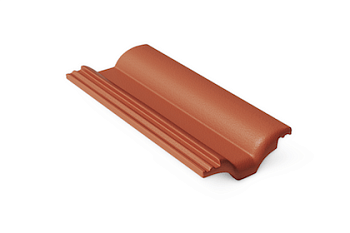 Половинчатая черепица Braas Таунус 420х180 мм, цвет: красный