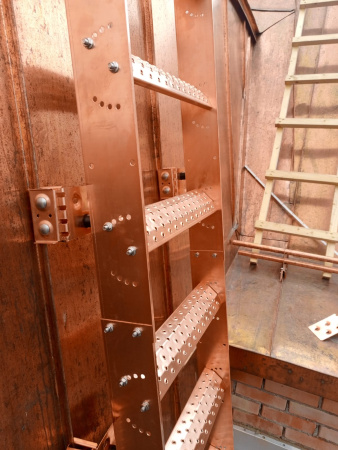 Лестница кровельная маршевая Roofsystems Copper фальц 550, L= 1200 мм медь