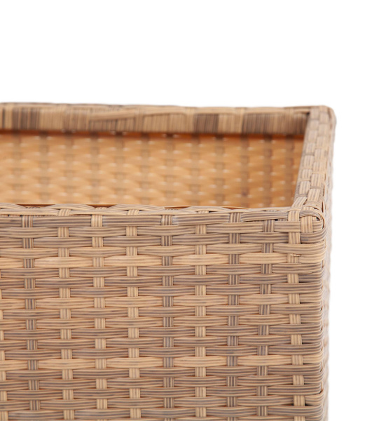 Кашпо для цветов Лунго, плетеное из искусственного ротанга, большое цвет: соломенный