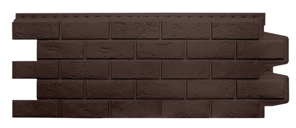 Фасадная панель Grand Line, Состаренный кирпич Classic, цвет: шоколад