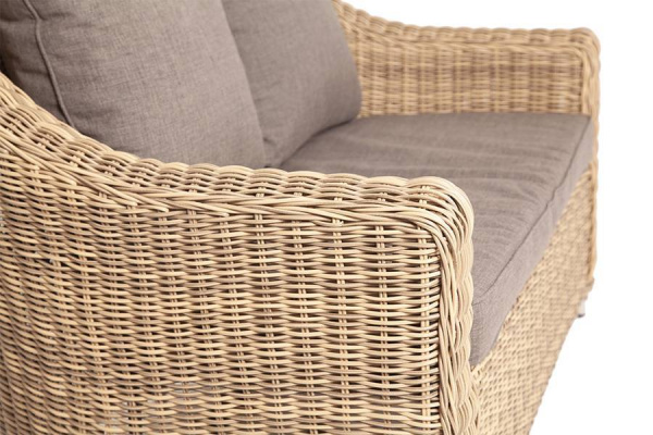 Диван 2-местный из искусственного ротанга, Кон Панна соломенный