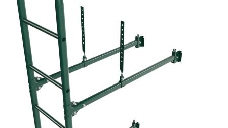 Фасадная лестница Borge, верхняя секция, L=1800 мм RAL 6005