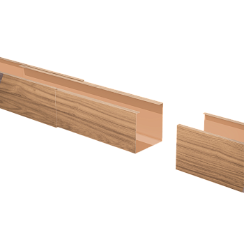 Соединитель профиля для кубообразной рейки 50х50 мм 0.45 мм, Print Elite, Honey Wood