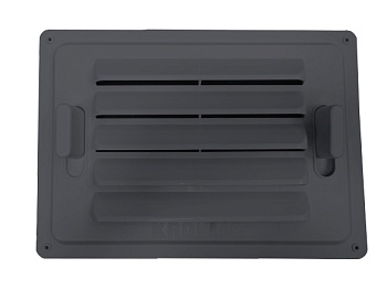 Вентиляционная, регулируемая, цокольная решетка Krovent, 380х270 мм серый