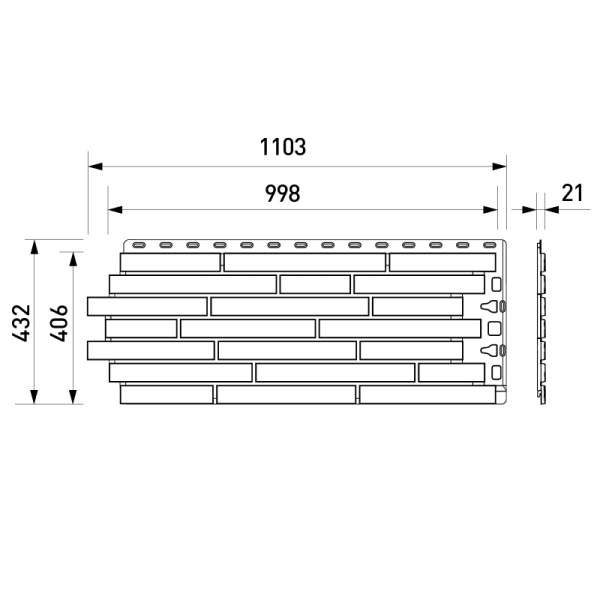 Фасадные панели Docke Klinker, 1103х432 мм Premium, цвет: Колорадо