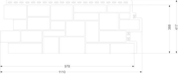 Фасадная панель Grand Line, дикий камень Classic, цвет: графит