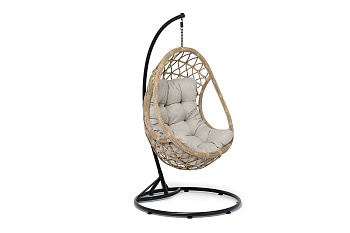 Кресло-кокон подвесное из искусственного ротанга, Венеция цвет: соломенный