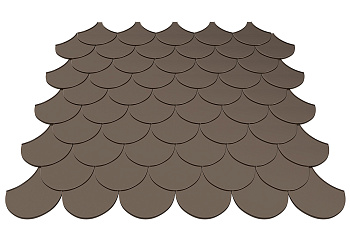 Алюминиевая черепица Alumax, рыбья чешуя 0.7 мм, PE Matt, RR 23