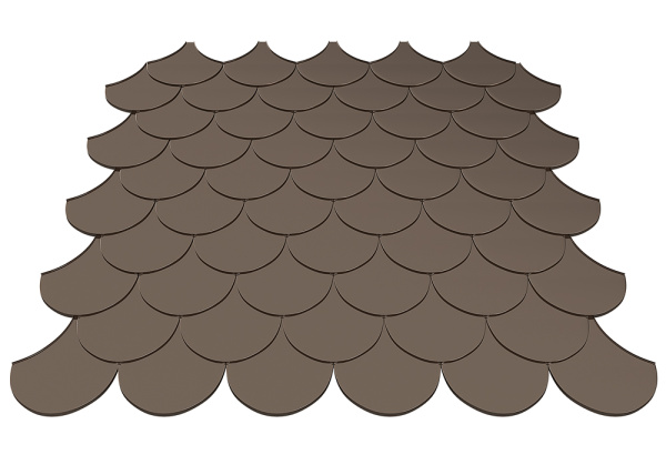 Алюминиевая черепица Alumax, рыбья чешуя 0.7 мм, PE Matt, RR 23