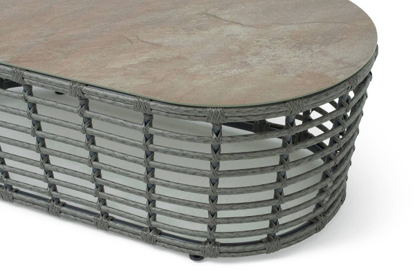 Стол журнальный из искусственного ротанга, Валенсия цвет: серый