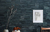 Кварцит, 3D панель из камня, 350х180 мм, Modern Black Quartz