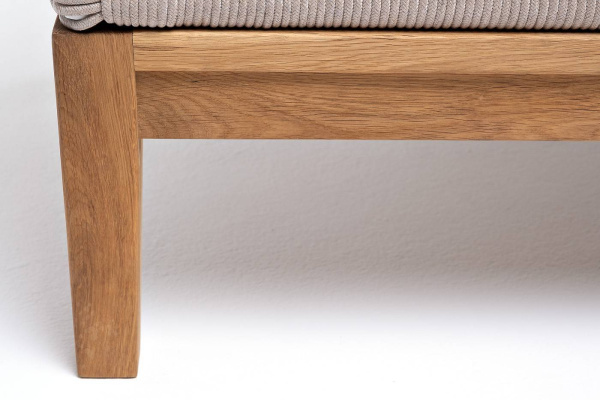 Кресло из роупа, Диего, осн дуб, каркас алюминий светло-серый муар, роуп бежевый круглый, ткань беж