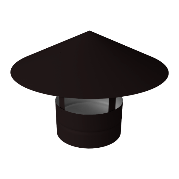 Дымник на трубу GL круглый, 0.5 мм, Satin, Ø110 мм, 230х625 мм, RAL 9005