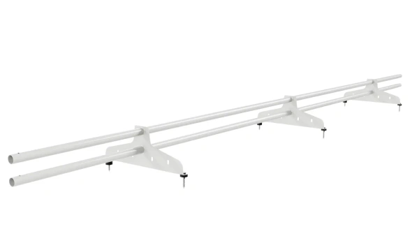 Снегозадержатель универсальный NewLine L=3000 мм, 3 опоры, 2 трубы, круг Ø25 мм, RAL 9003